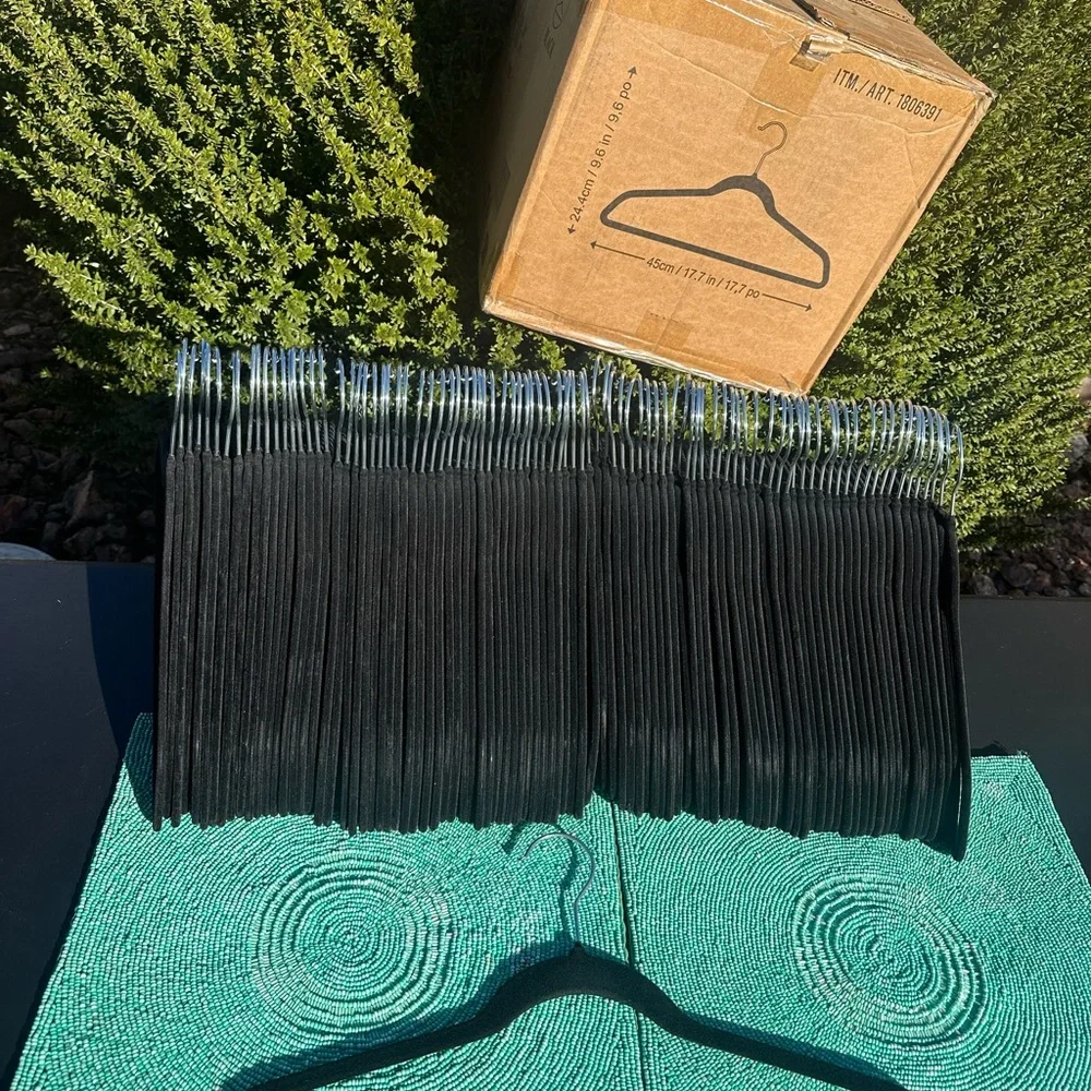 Black Velvet Hangers-heavy duty-set of 94 counts-brand new-originally packed